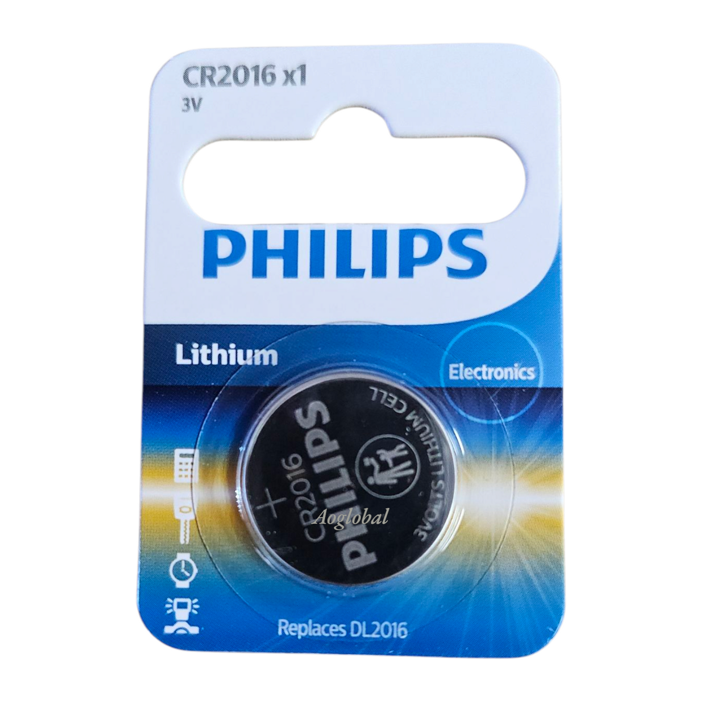PHILIPS CR2016 Lithium Coin Battery – 3V Button Cell ( 1-Blister Pack)"Buy 10 blisters, get 10% off"