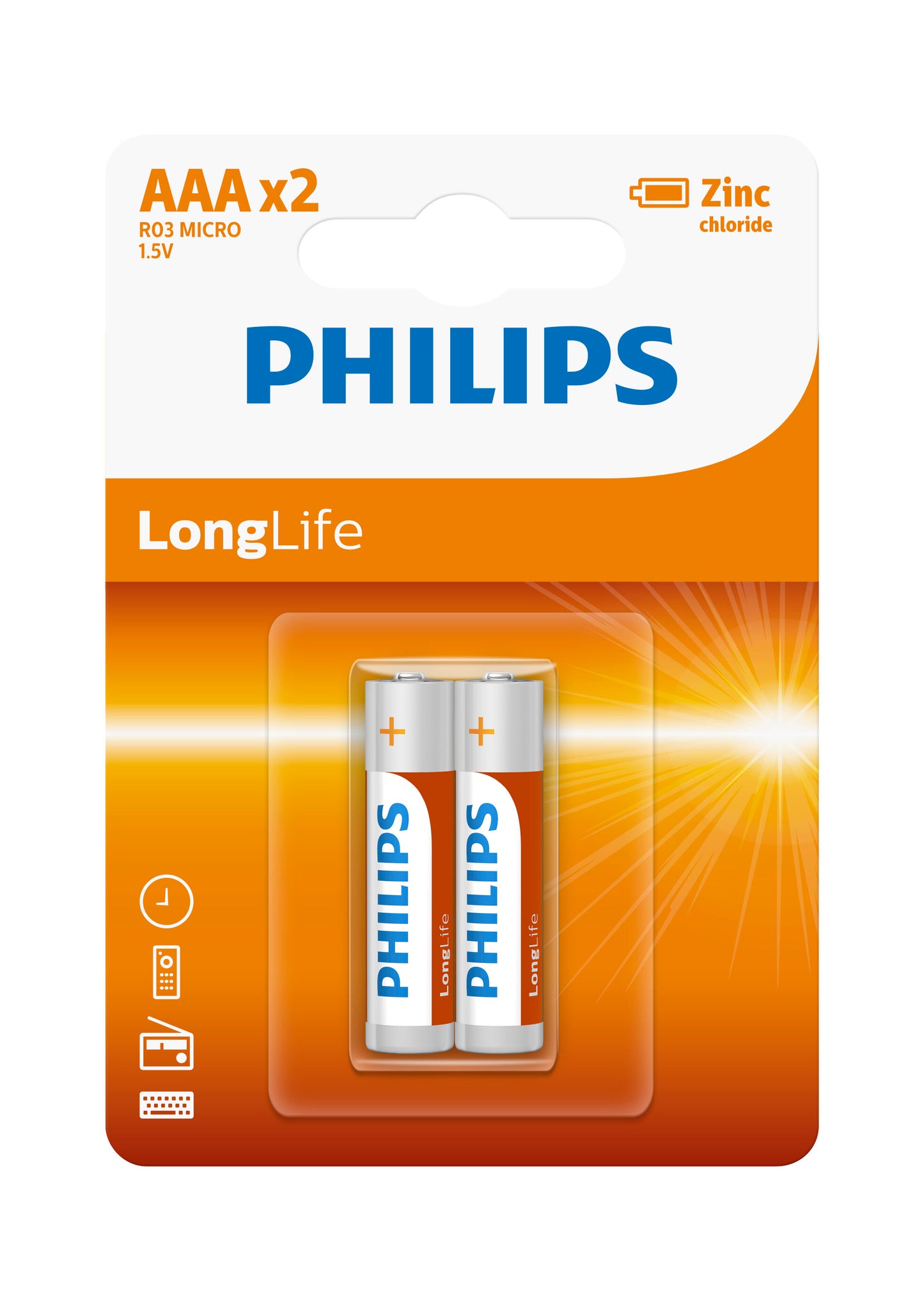 PHILIPS Longlife AAA 2 Batteries – 1.5V (2-Pack)"Buy 12 blisters, get 10% off"