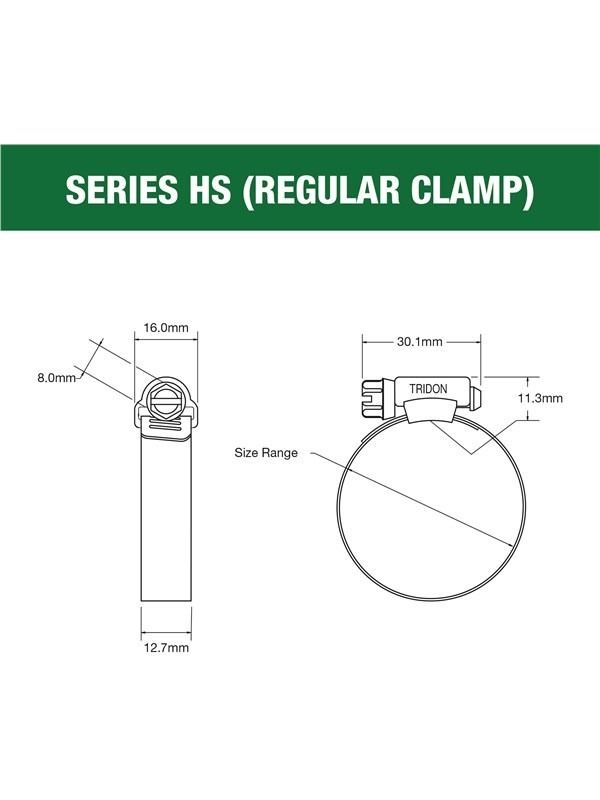 Tridon Pack 10 Hose Clamp 18-32 mm Perforated Stainless Steel HS012P