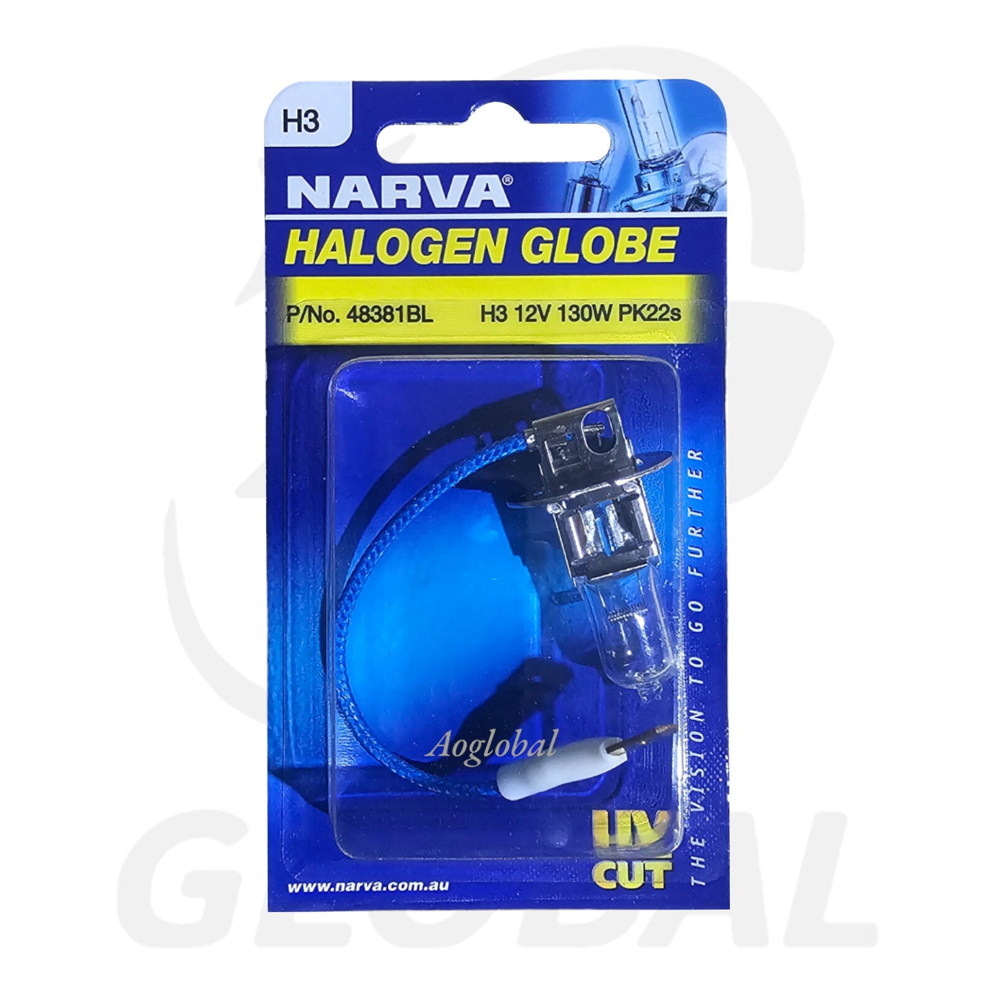 Narva Halogen Globe H3-48381BL 12V 20/5W Pk2