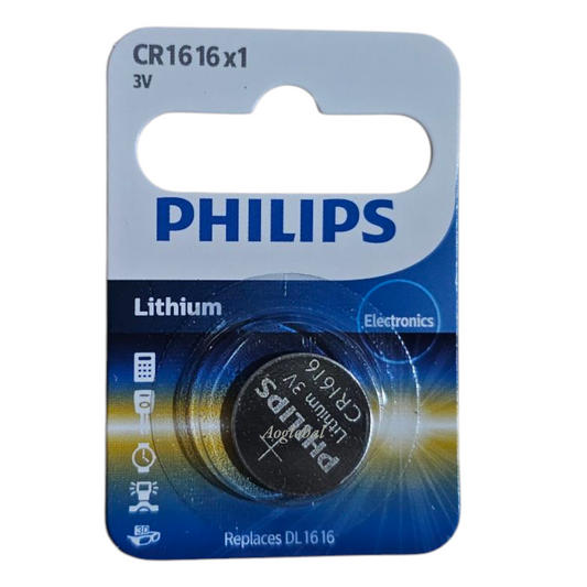 PHILIPS CR1616 Lithium Coin Battery – 3V Button Cell 1-Blister Pack  "Buy 10 blisters, get 10% off"