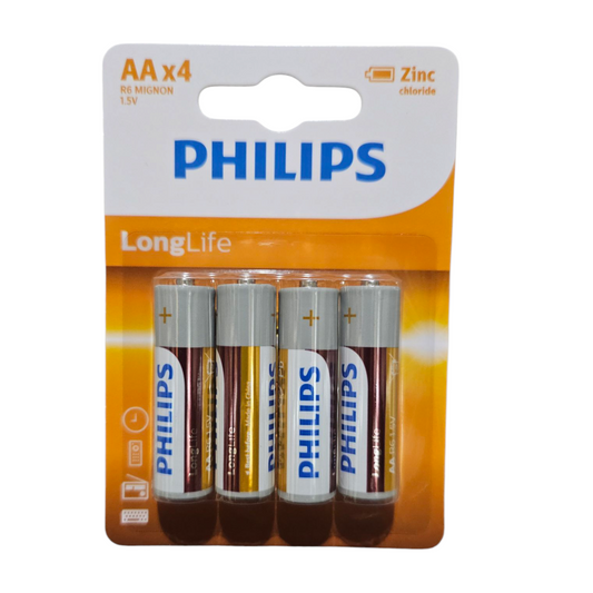 PHILIPS  Longlife Zinc AA4-blister – 1.5V "Buy 10 blisters, get 10% off"