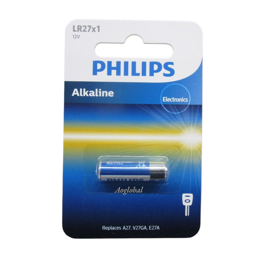 PHILIPS LR27A Alkaline Battery – 12V Miniature Cell (1-Blister Pack)"Buy 10 blisters, get 10% off"