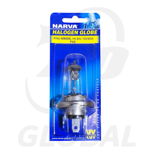 NARVA 48895BL 24V 100/90W P43T HALOGEN HEADLIGHT GLOBES (Blister pack of 1)