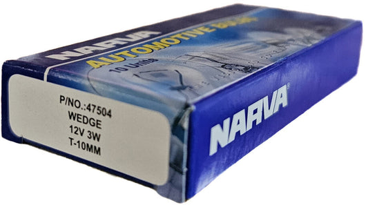 Narva / Austa Wedge Globe 12V 3W-Price for (box/10's) 47504
