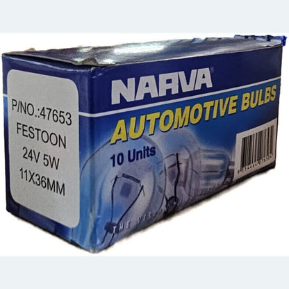 Narva 24V 5W 11x36 Fest-Price for (box/10's) 47653