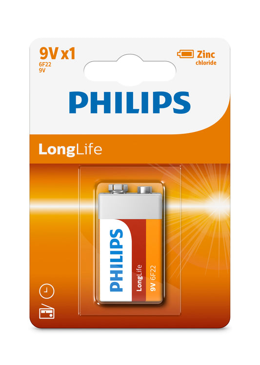 PHILIPS 9V1 Longlife  9V-blister Battery