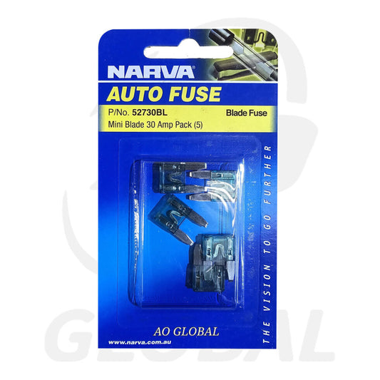 Narva Blade 30A Fuse Mini 52730BL 5/PK