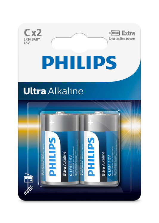 PHILIPS ULTRA ALKALINE C 2-PACK