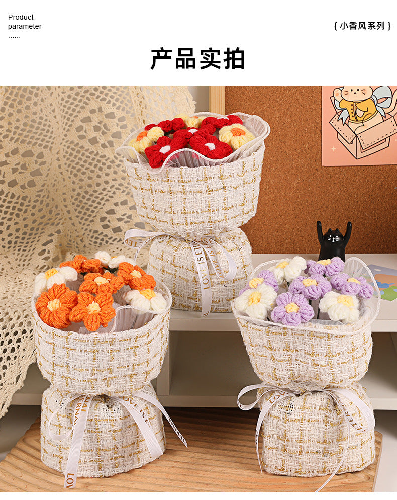 Handmade-woven bouquet Flowers are like shy girls