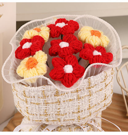 Handmade-woven bouquet Flowers are like shy girls