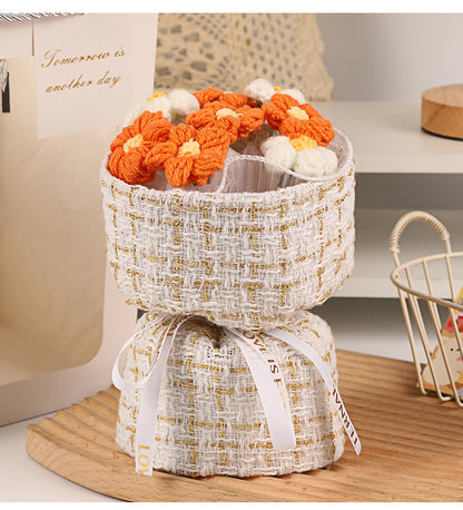 Handmade-woven bouquet Flowers are like shy girls