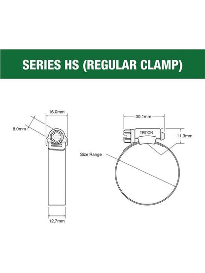 Tridon Hose Clamp 21-38mm HS016P - pack of 10